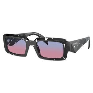 New PRADA Black Rectangle PR 27ZS 15O-60E Sunglasses Women